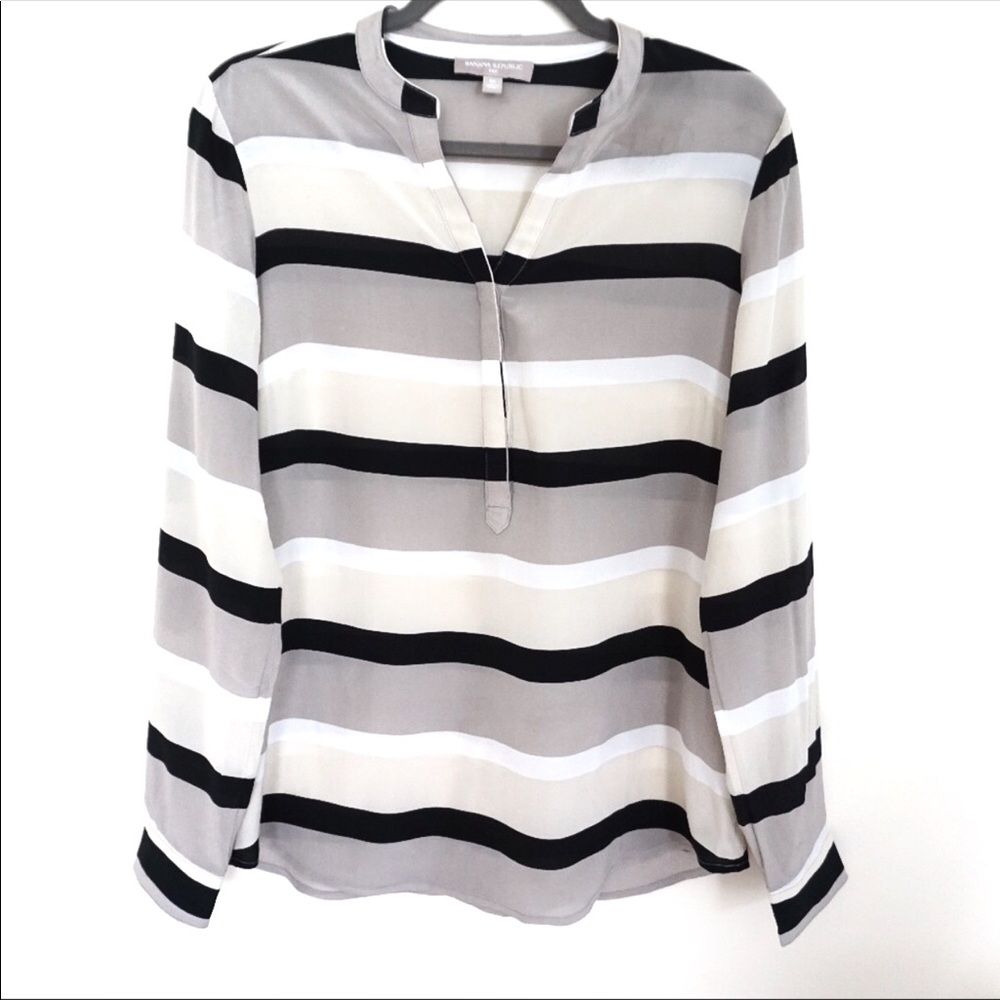 Banana Republic Silk Striped Blouse | Career Style